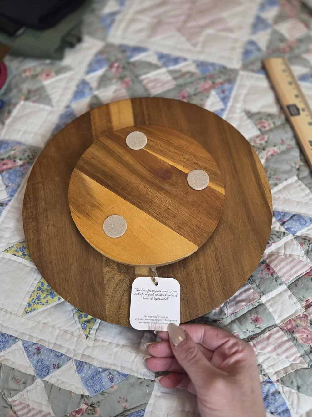Handmade Resin and Wood Decorative Lazy Susan